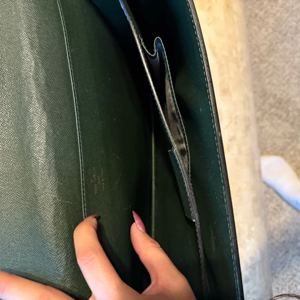 Rare vintage Louis Vuitton Green Taiga Leather Briefcase